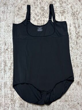 Cacique Black Open Bust Body Suit Size 26/28